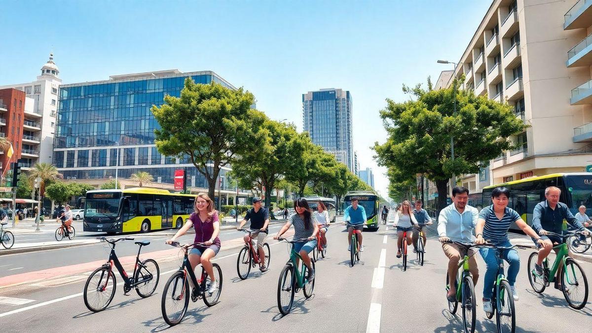 Tendências de transporte urbano e bicicletas elétricas